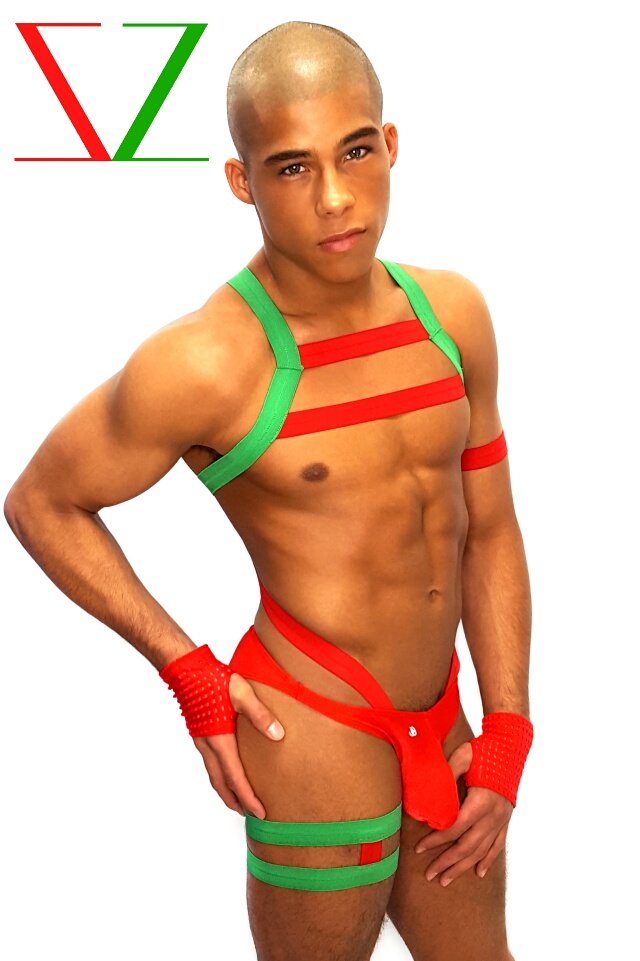 Green Red Christmas Body Harness