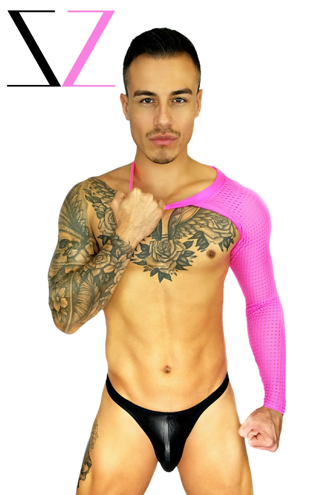 Hot Pink Men's Single Arm Mesh Sleeve