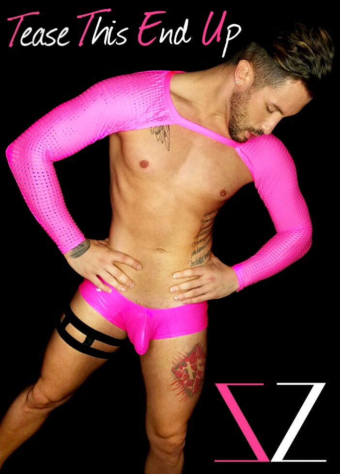 Neon Pink Mesh Long Sleeve Men's Shrug