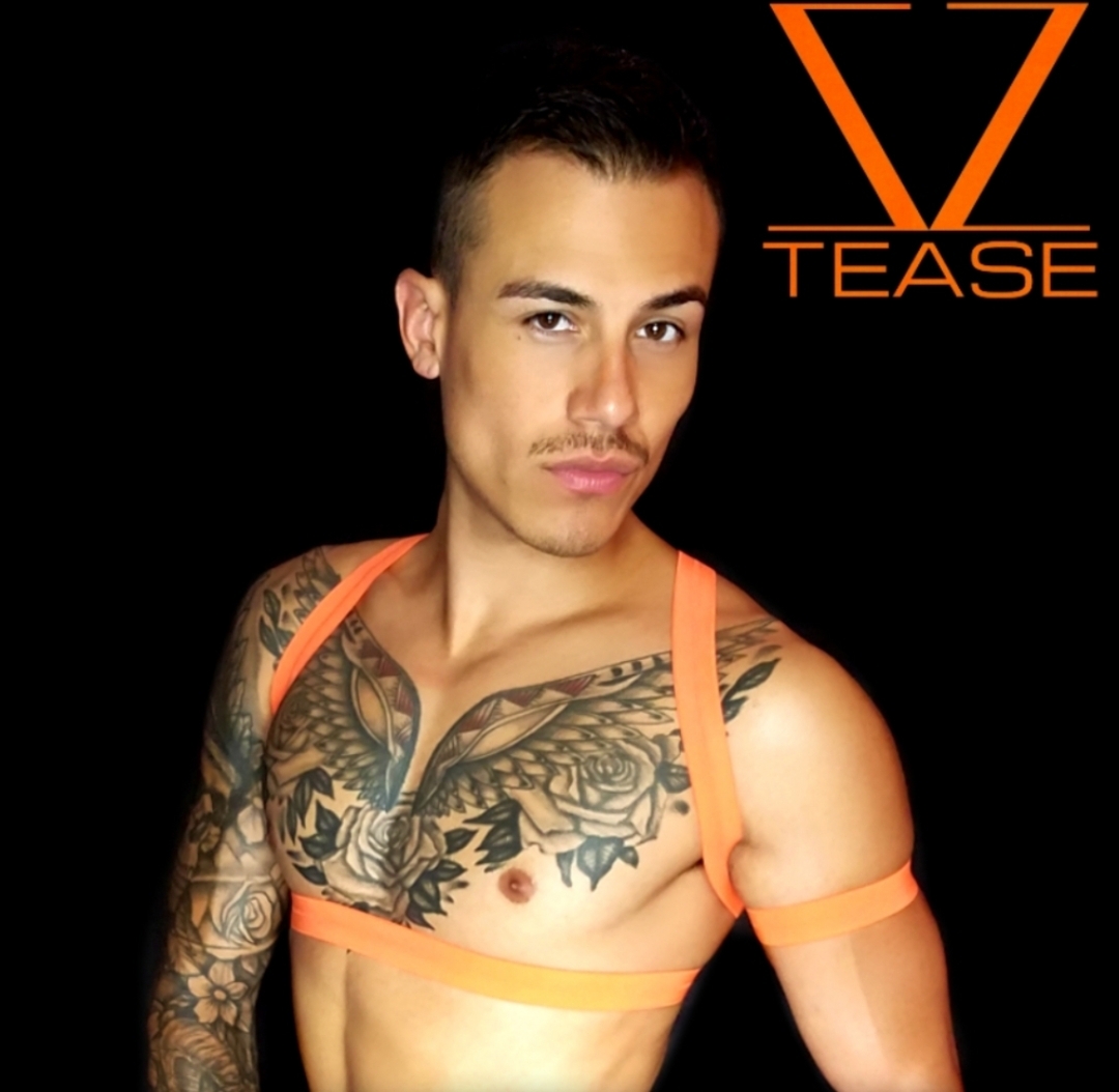 Orange Strappy Shoulder Men's Harness