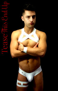 White Cross Chest Harness Party Wear